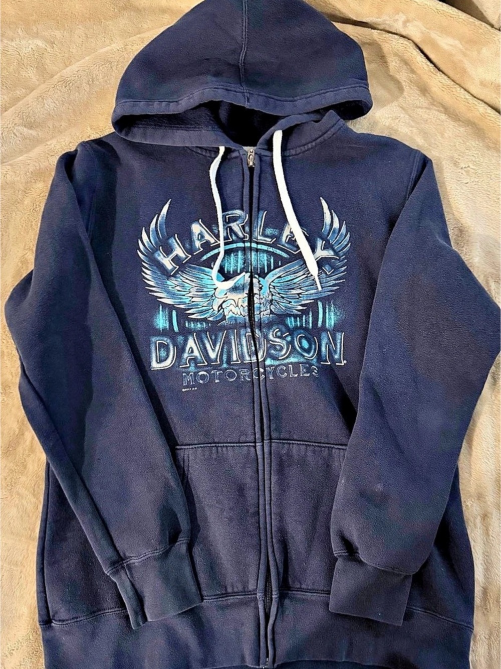 Harley-Davidson Las Vegas Eagle Full Zip Hoodie Blue M